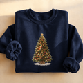 Christmas Tree Squirrel Sweatshirt, squirrel climbing a lit Christmas tree, for squirrel lovers