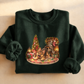 Christmas German Shepherd Puppy Sweatshirt, German shepherd puppy tangled in Christmas lights, for dog lovers and German