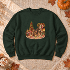 Christmas German Shepherd Puppy Sweatshirt, alternate view, German shepherd puppy tangled in Christmas lights