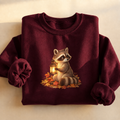 Lantern Raccoon Sweatshirt, raccoon carrying a lantern at dusk, for raccoon lovers
