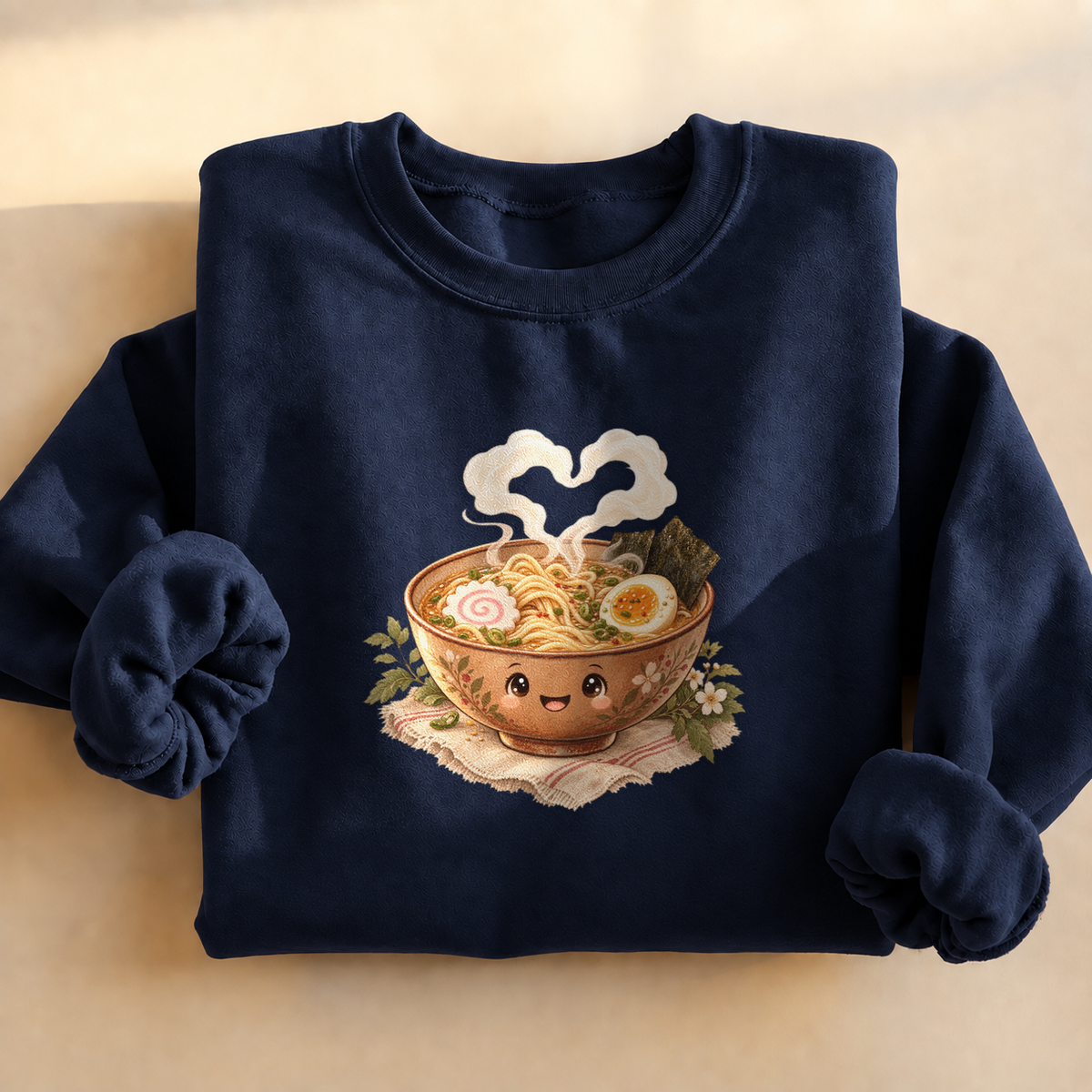 Cozy Ramen Bowl Sweatshirt, alternate view, steaming bowl of ramen