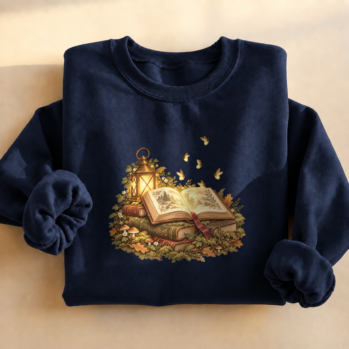Firefly Book Magic Sweatshirt, alternate view, firefly glowing over an open book