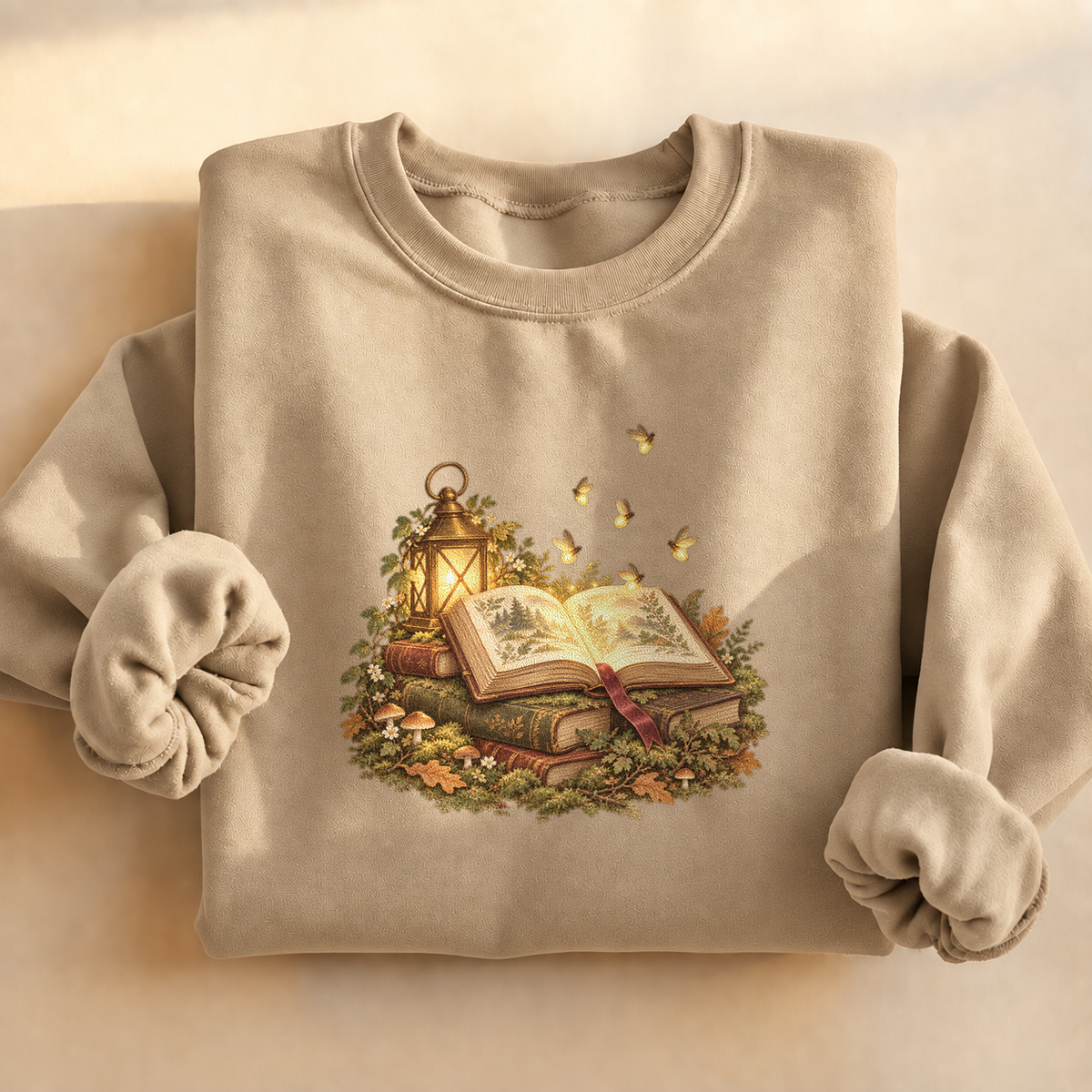 Firefly Book Magic Sweatshirt, alternate view, firefly glowing over an open book