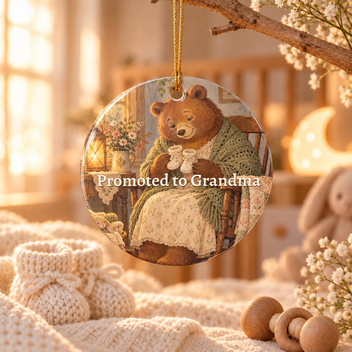 Personalized New grandparent Ornament, Promoted to Grandma ornament, for new grandparents