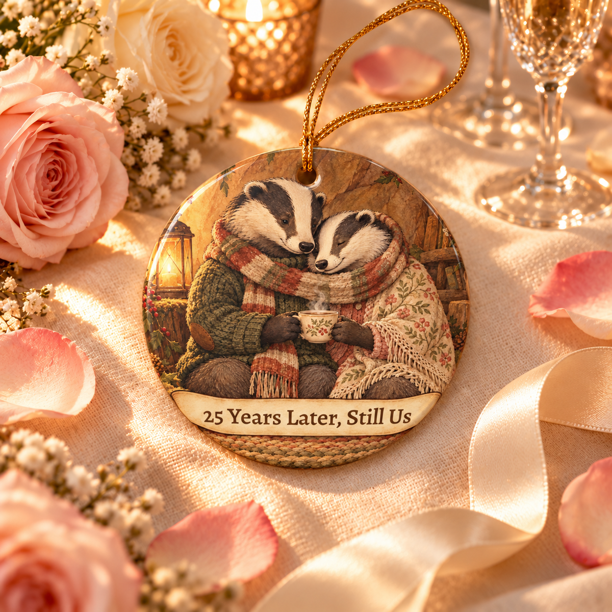 Personalized Milestone Anniversary Ornament, alternate view, milestone anniversary ornament