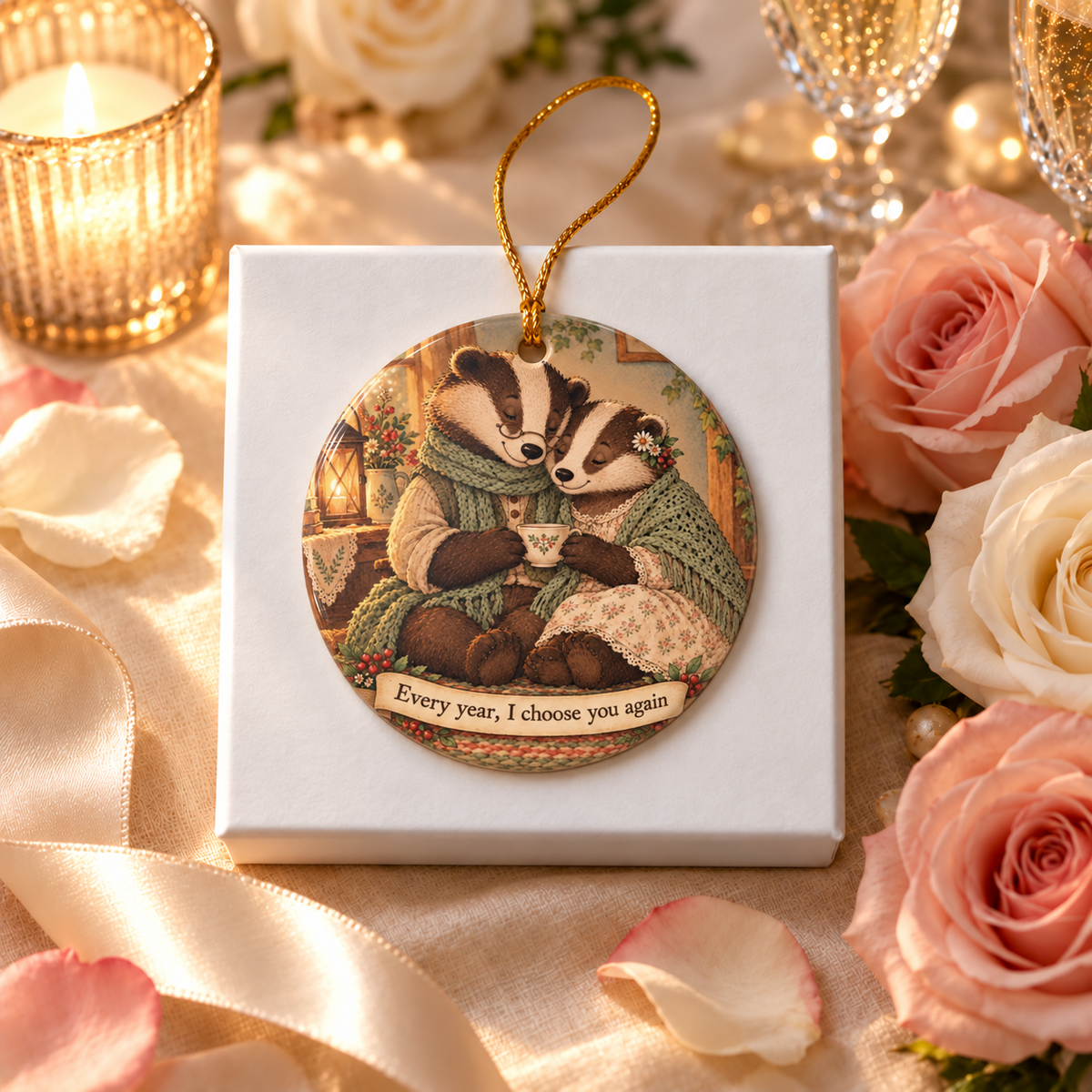 Personalized Milestone Anniversary Ornament, alternate view, milestone anniversary ornament