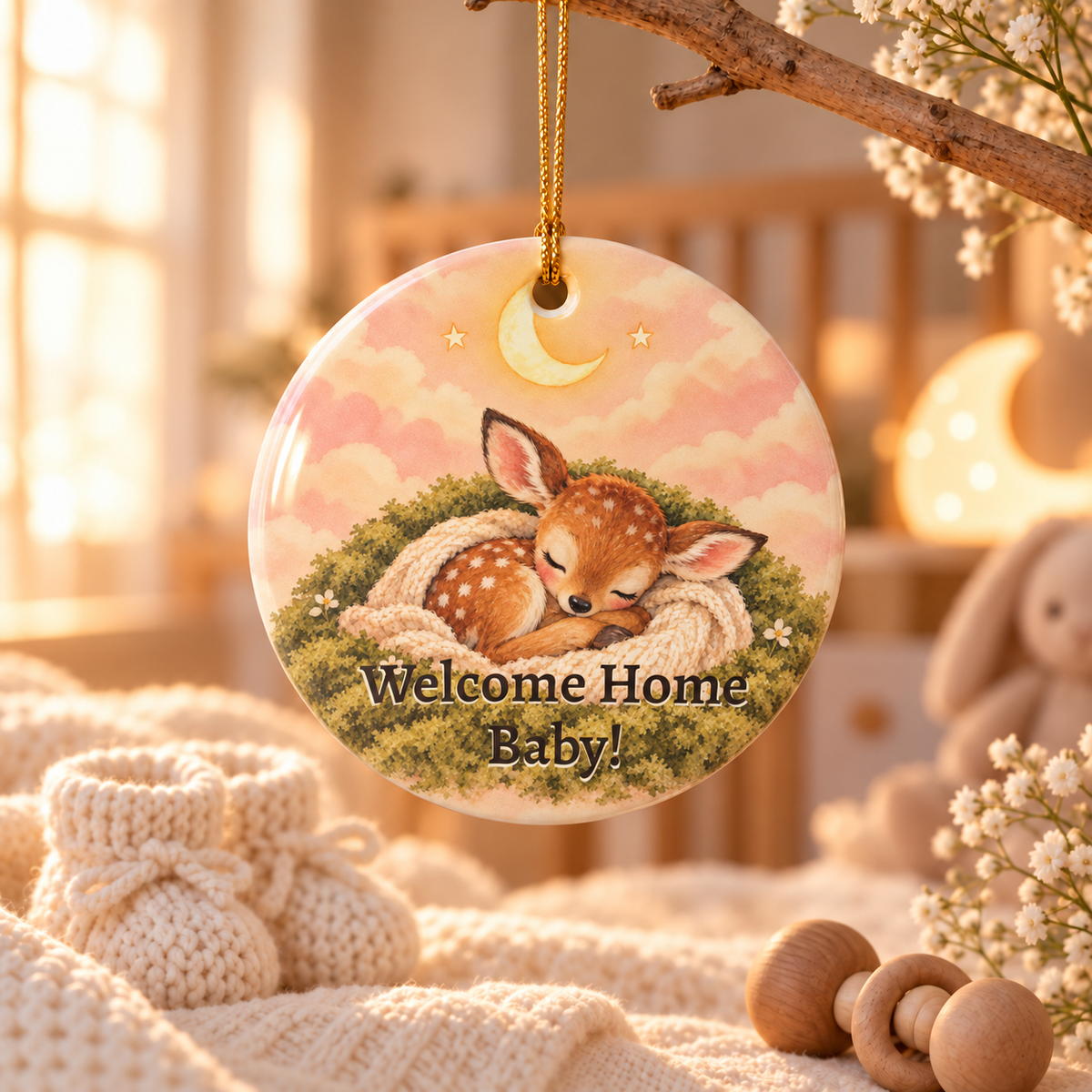 Personalized Newborn Baby Ornament, Welcome Home Baby ornament, for new parents