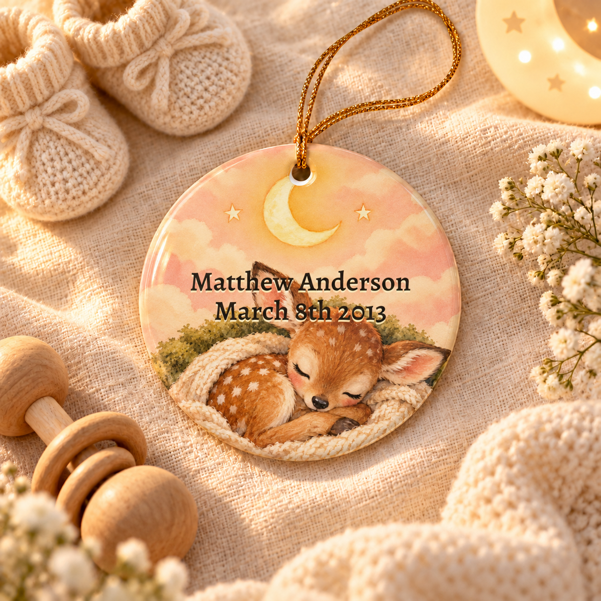 Personalized Newborn Baby Ornament, alternate view, Welcome Home Baby ornament