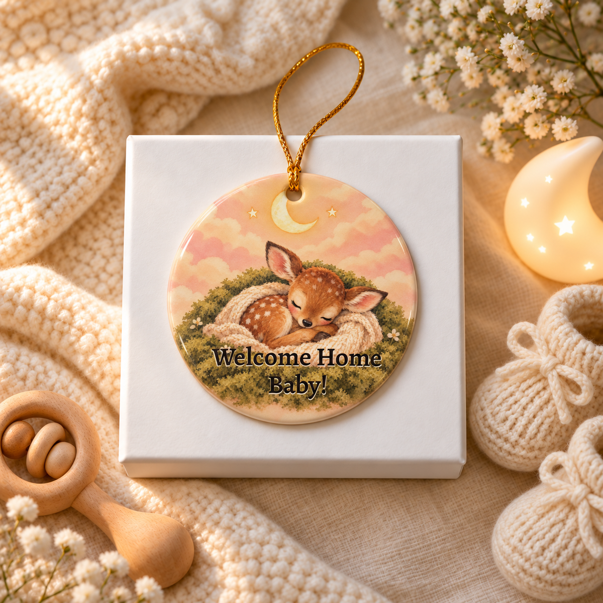 Personalized Newborn Baby Ornament, alternate view, Welcome Home Baby ornament