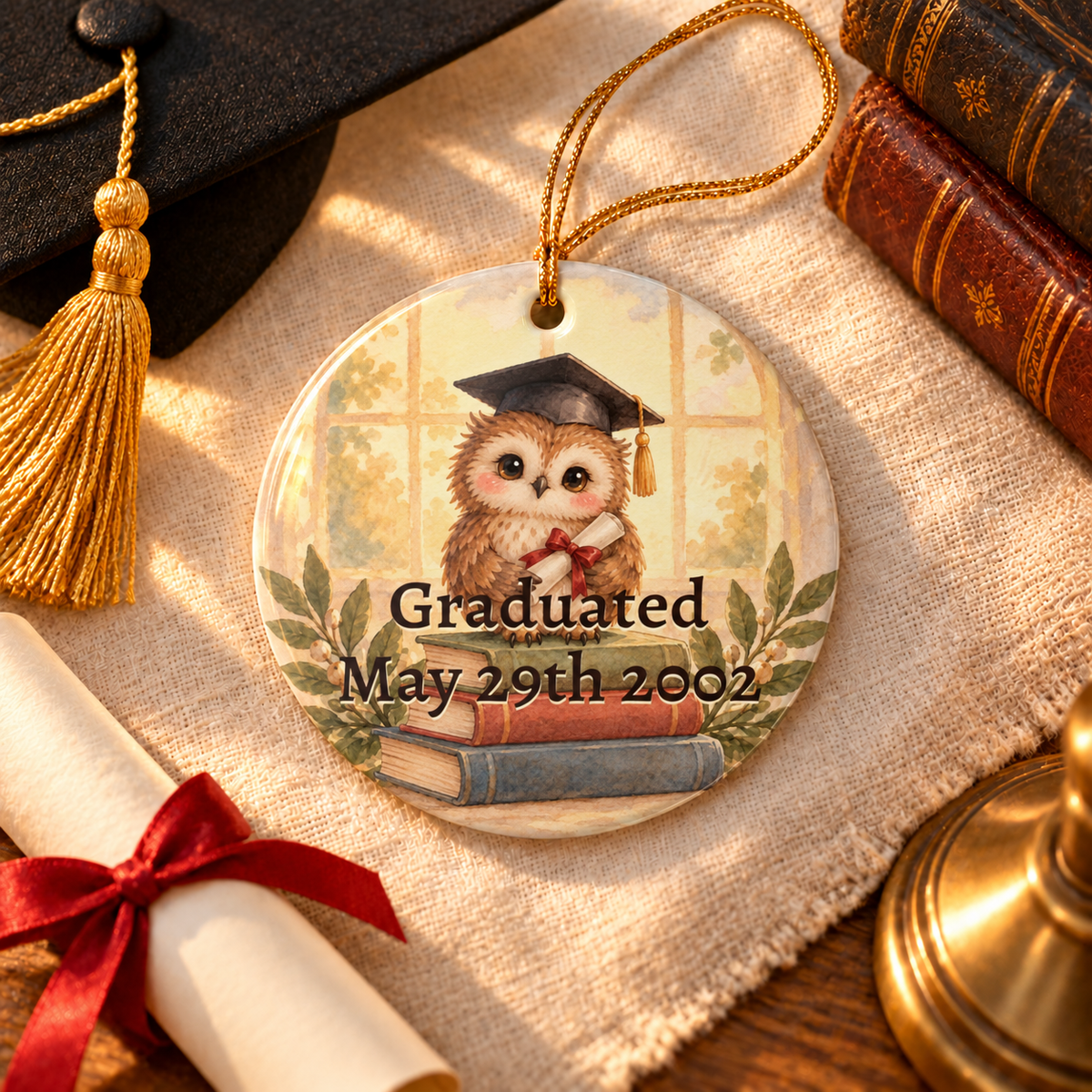 Personalized Graduation Owl Ornament, owl graduation ornament, for graduates and their families