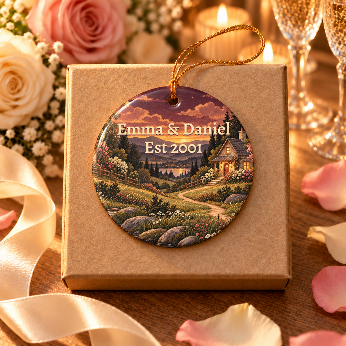 Personalized Been Together Since Ornament, alternate view, anniversary ornament with custom names