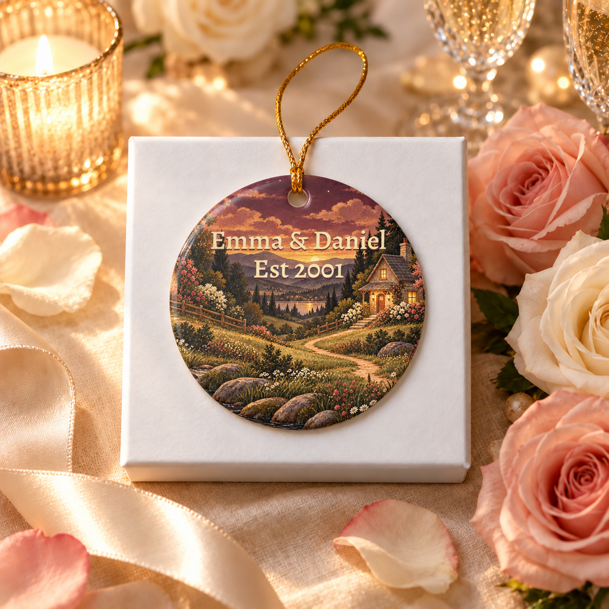 Personalized Been Together Since Ornament, alternate view, anniversary ornament with custom names