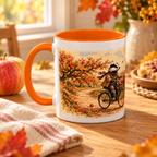 Autumn Badger Bicycle Mug