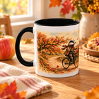 Autumn Badger Bicycle Mug