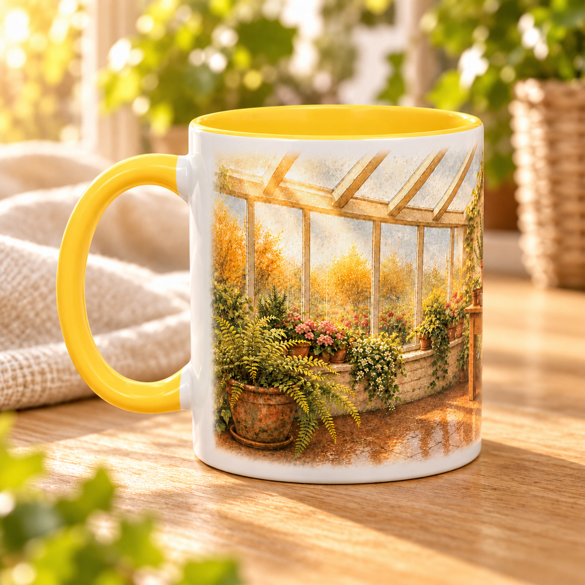 Greenhouse Tortoise Cottagecore Mug