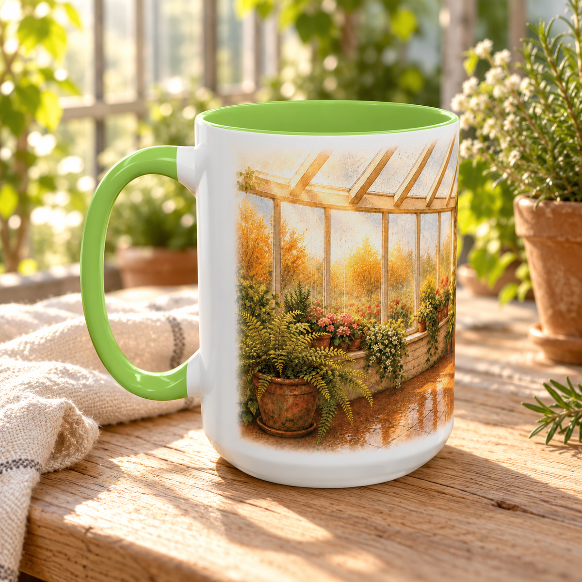 Greenhouse Tortoise Cottagecore Mug