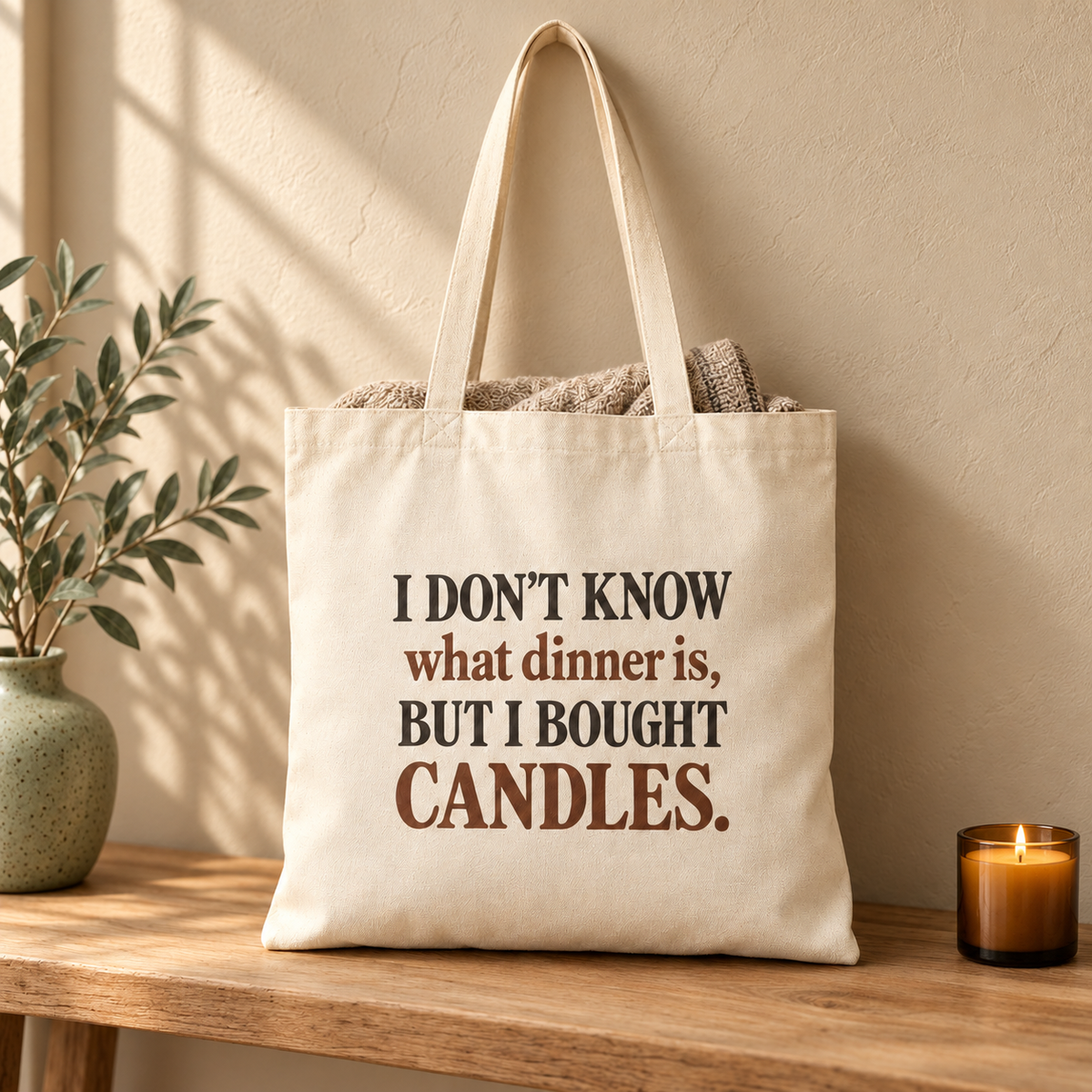 But Candles Canvas Tote Bag